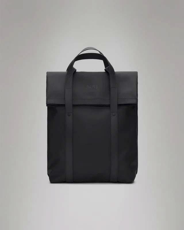 Borsa zaino 2 Way Tote Backpack nera in tessuto tecnico impermeabile effetto gommato