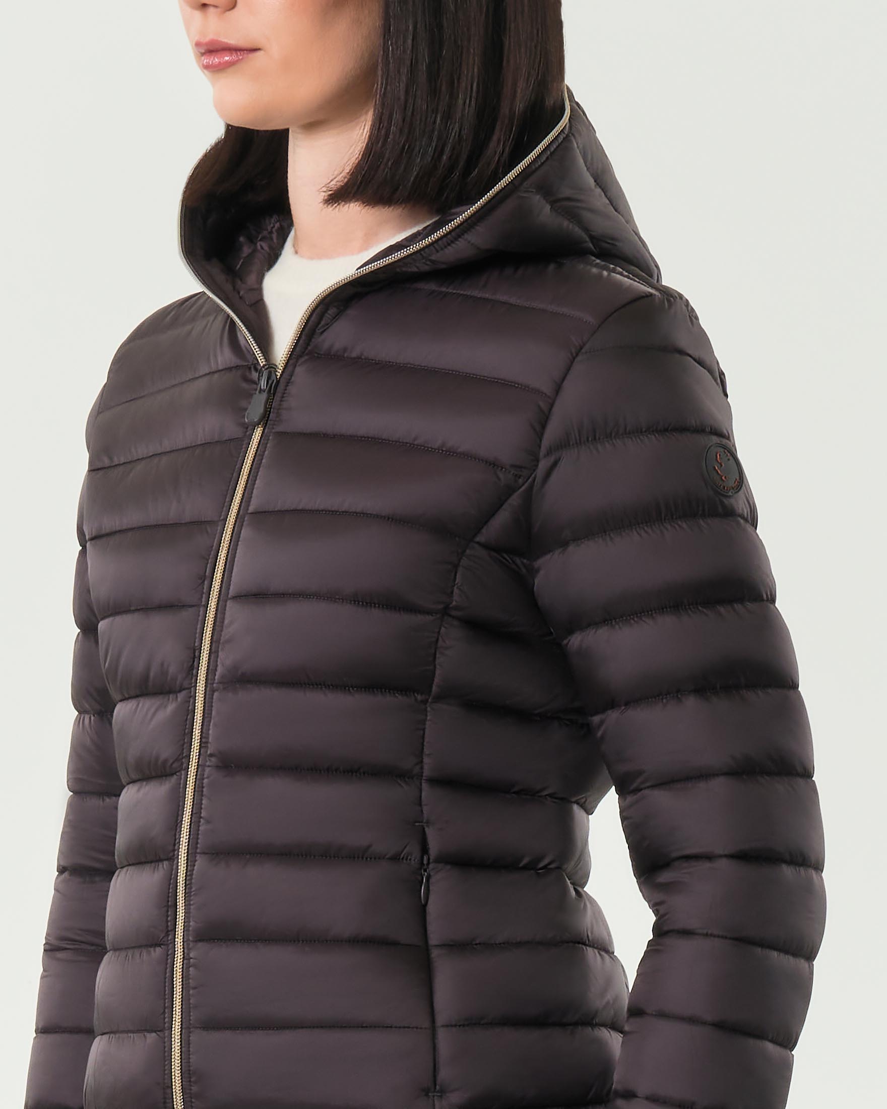 Piumino leggero testa moro Save the duck modello Alexis in tessuto effetto raso con cappuccio fisso image