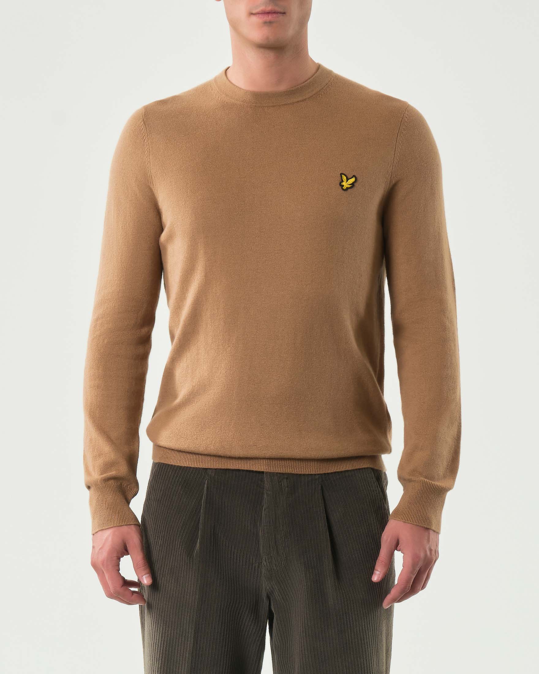 Maglia girocollo Lyle & Scott cammello in misto cotone e lana merino image