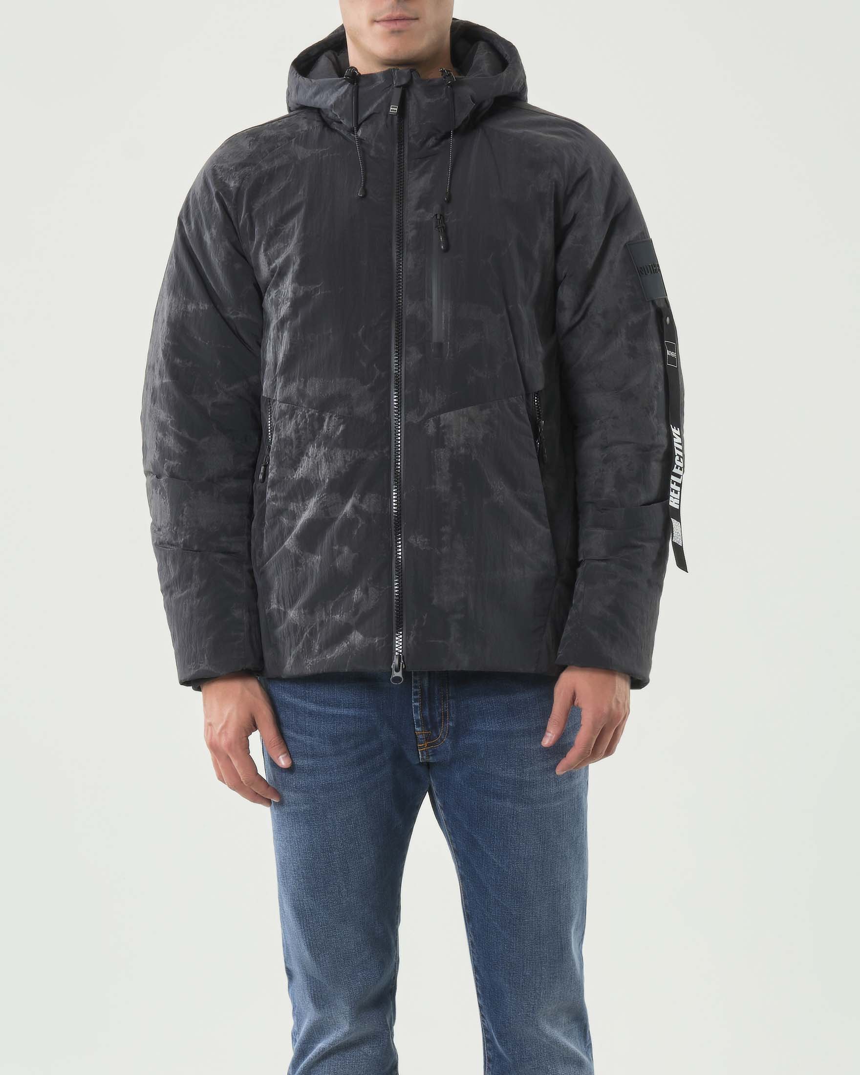 Giubbino Outhere lavagna in nylon reflective crinkle con cappuccio image