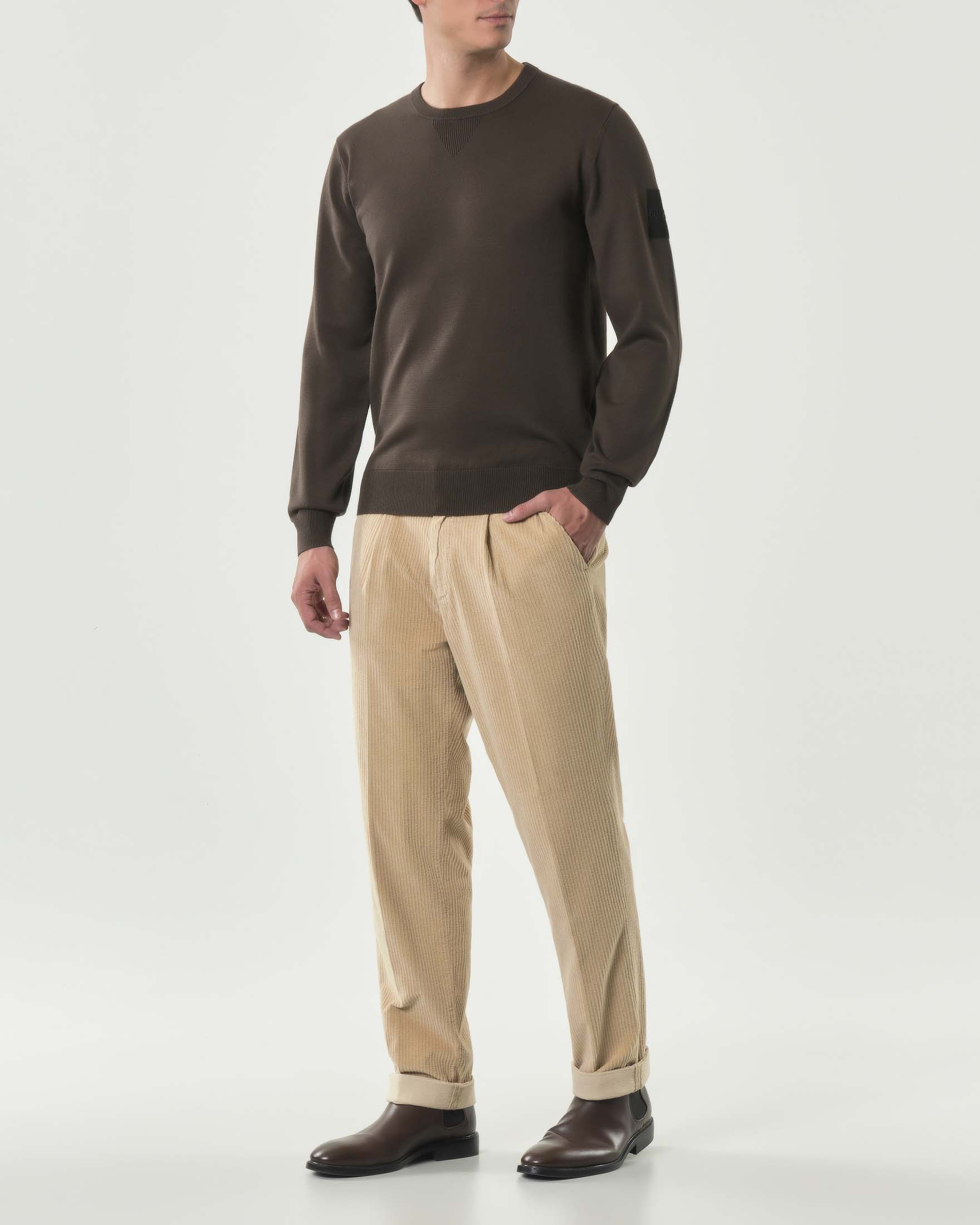 Maglia girocollo Outhere marrone in misto rayon