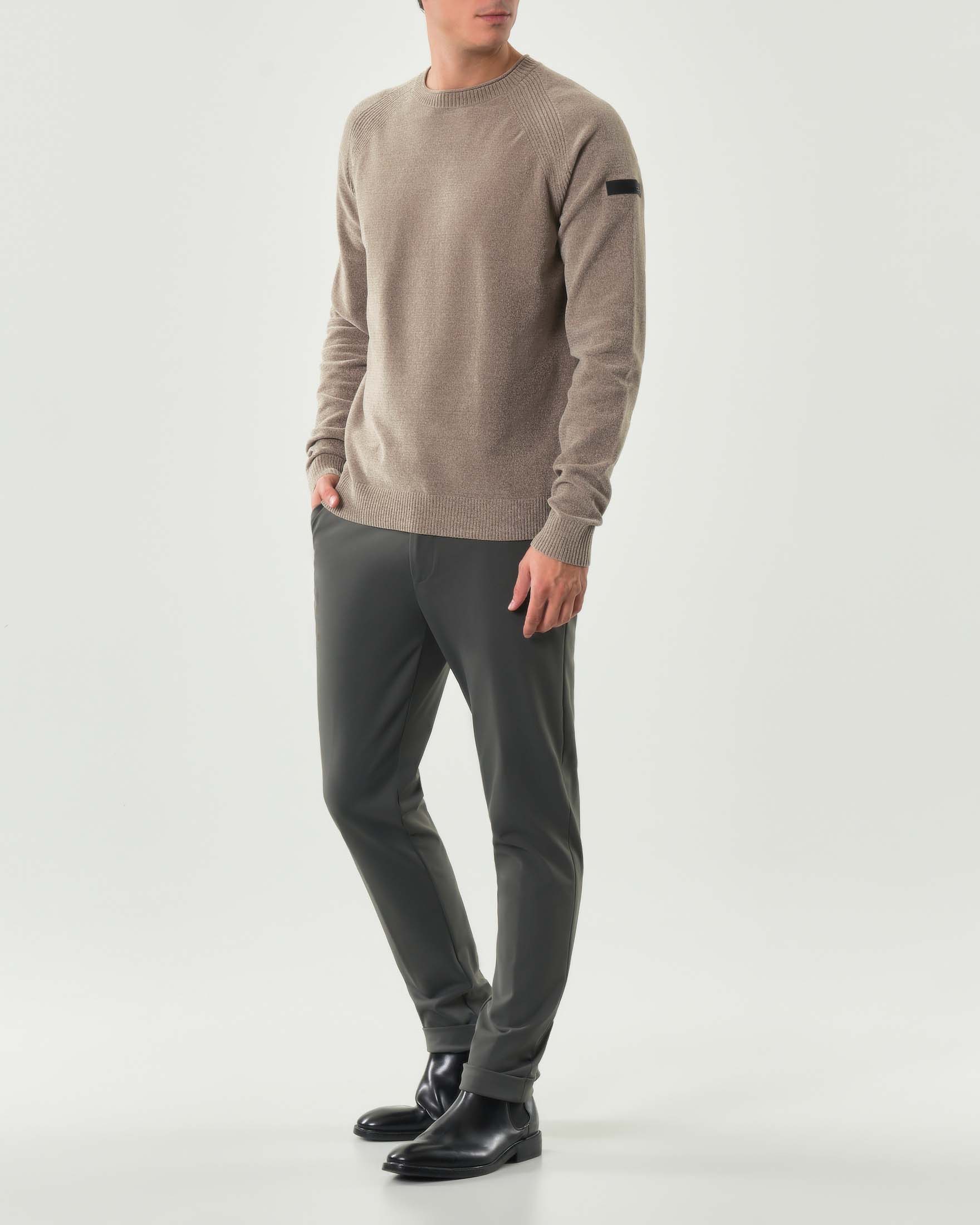 R.R.D. — Maglia girocollo R.R.D. noce Knit Velvet Round in ciniglia con maniche raglan
