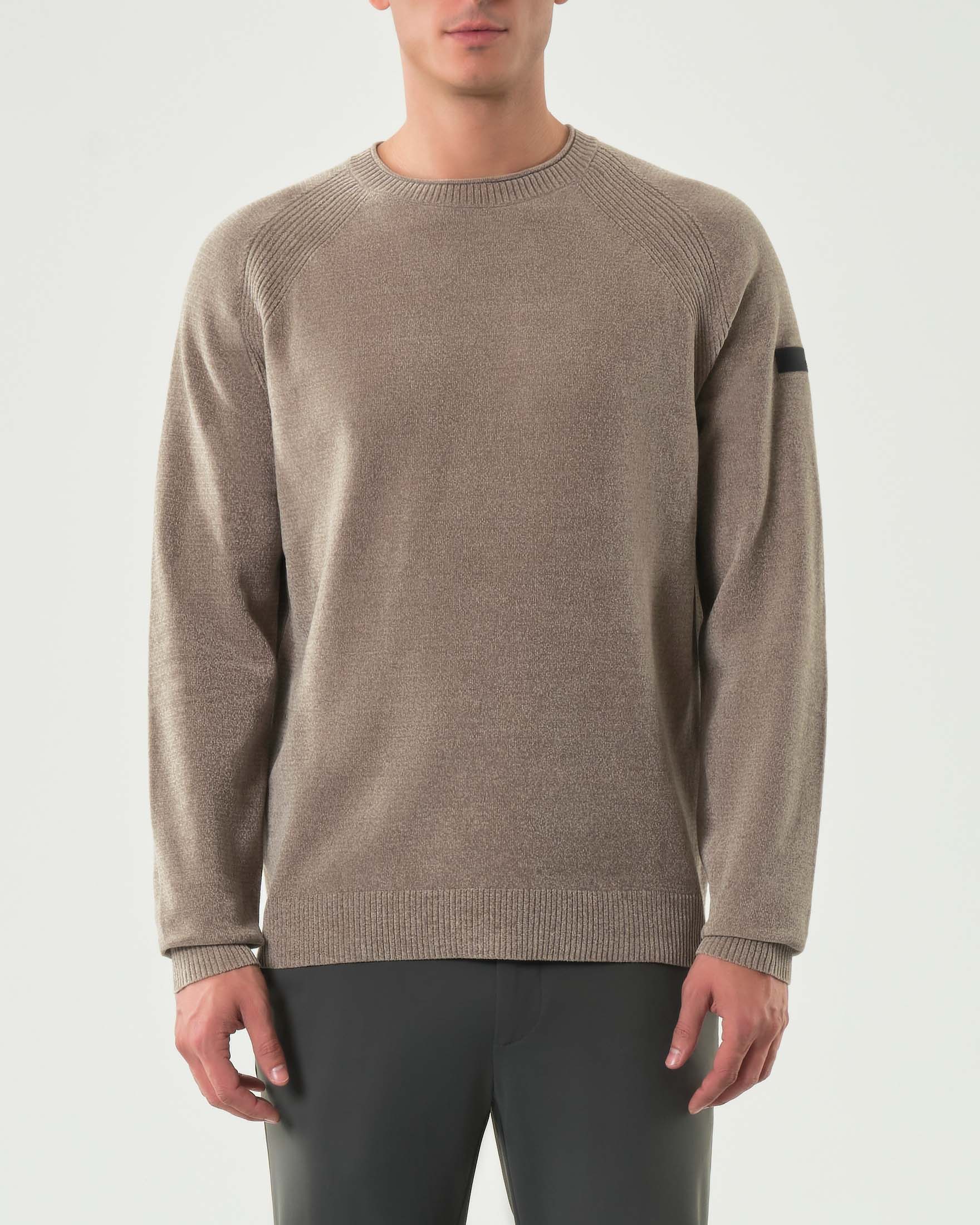 Maglia girocollo R.R.D. noce Knit Velvet Round in ciniglia con maniche raglan image