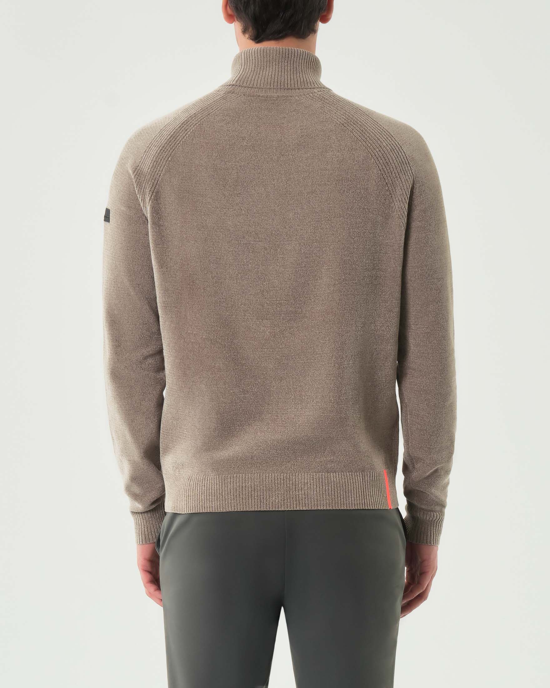 Dolcevita R.R.D. noce Velvet Turtleneck Knit in ciniglia con maniche raglan