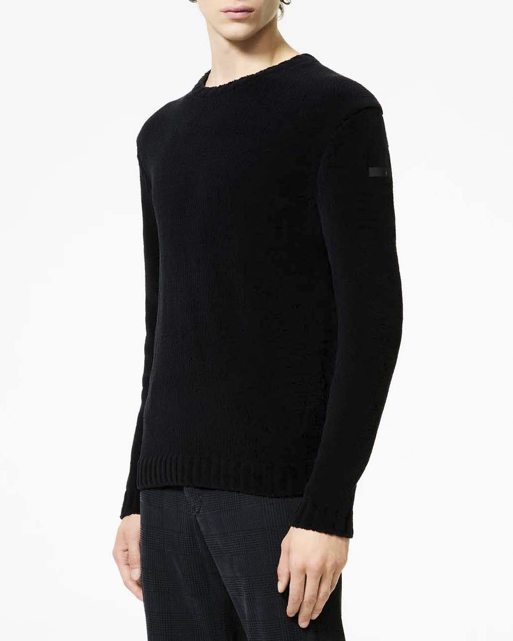 Maglione girocollo nero R.R.D. Cinematt Round Knit in ciniglia image