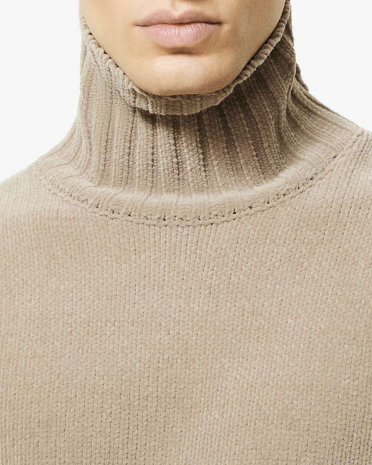 Dolcevita beige R.R.D. Cinematt Turtleneck Knit in ciniglia