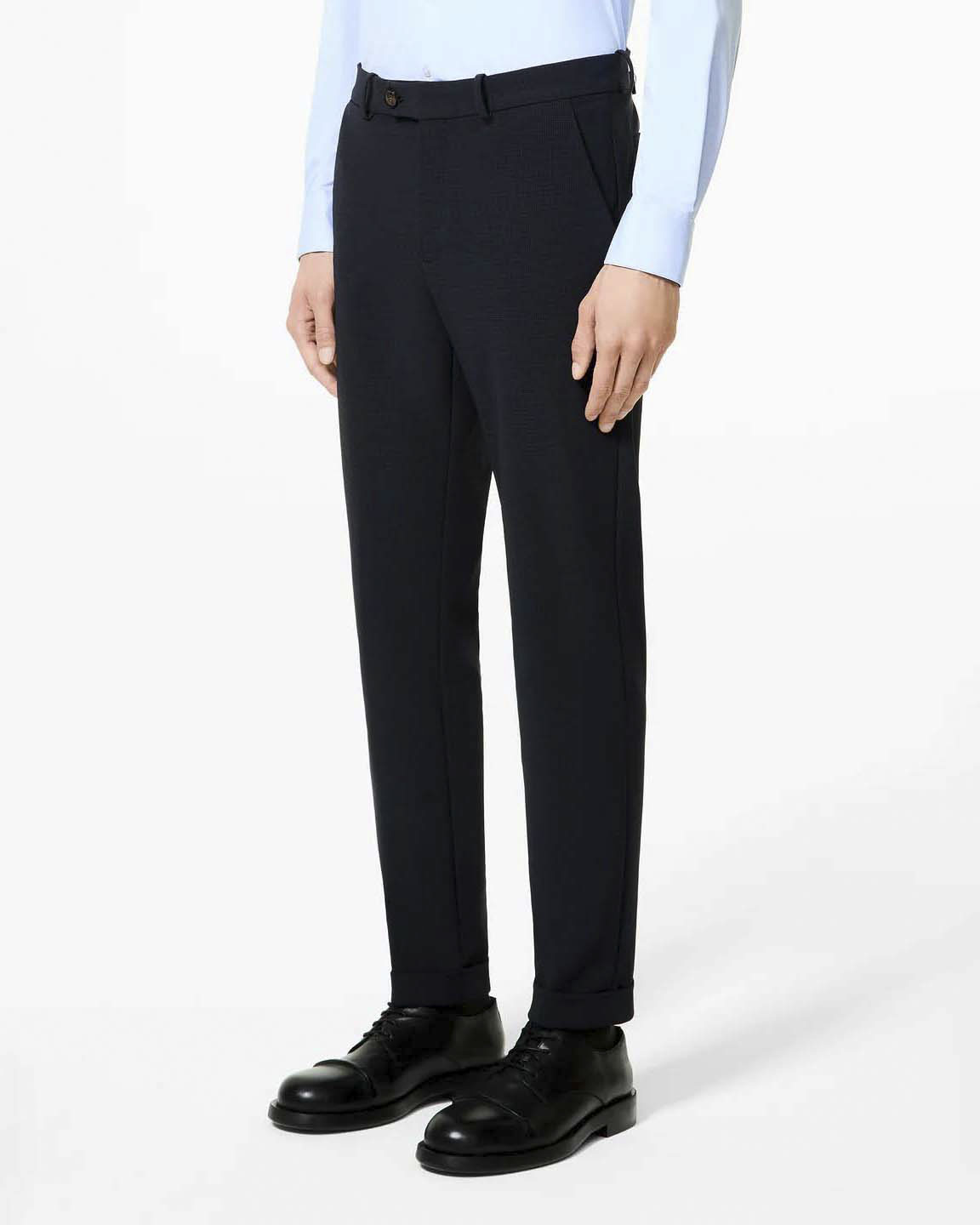 Winter Chino R.R.D. blu in tessuto tecnico con microfantasia pied de poule image