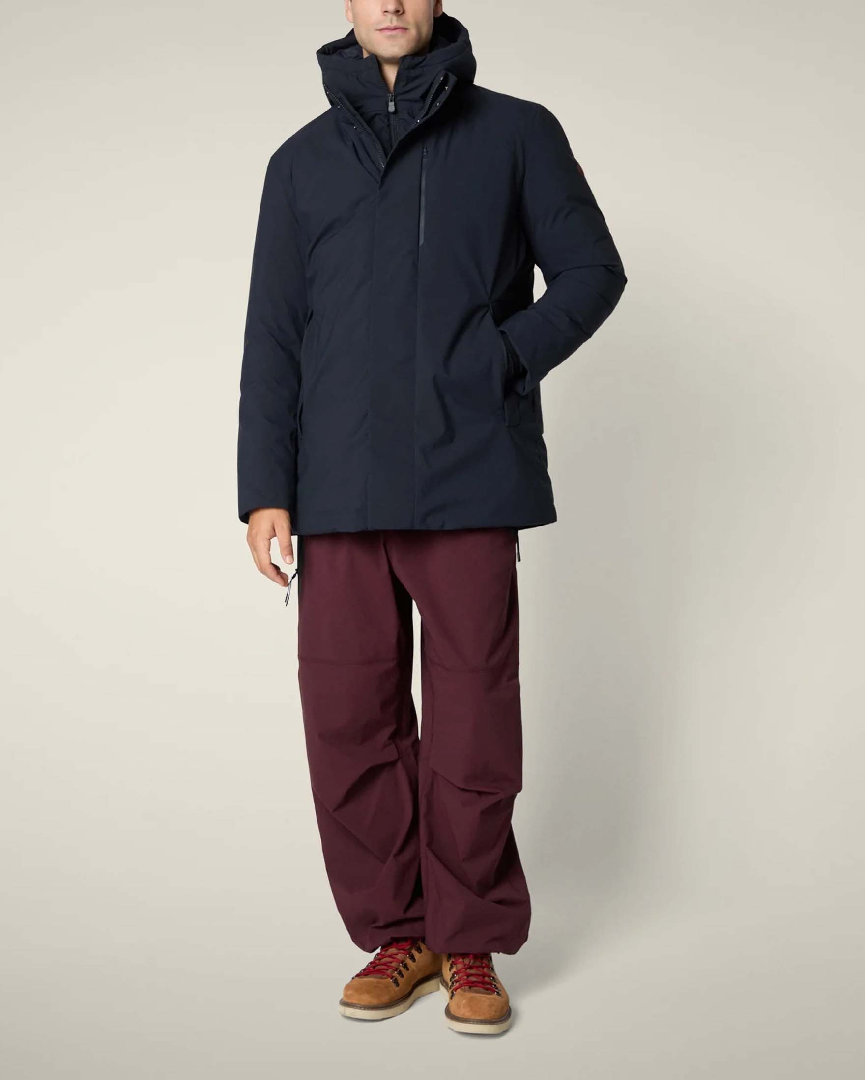Parka Sesle blu Save the duck con cappuccio e davantino staccabile image
