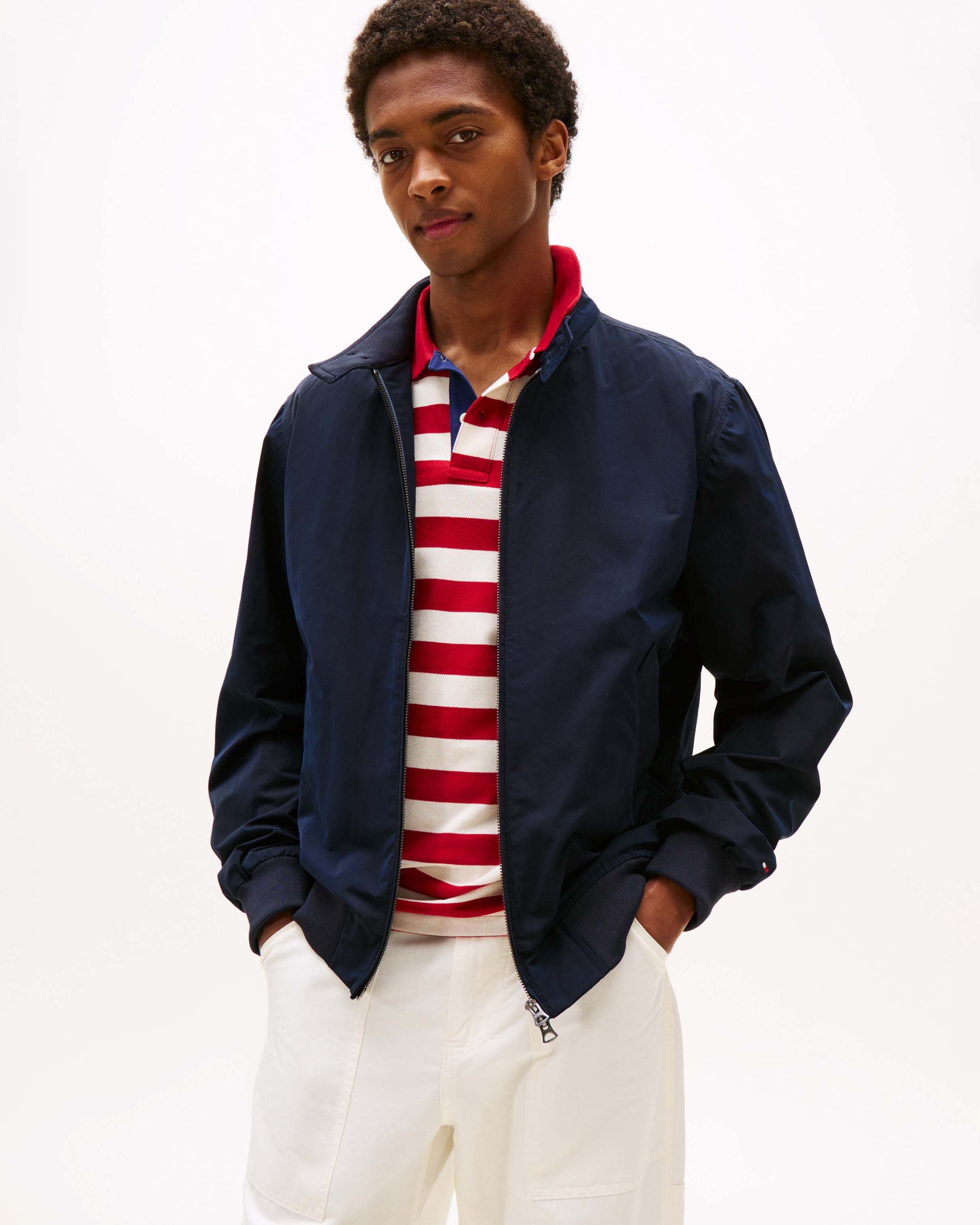 Giubbino Tommy Hilfiger blu in tessuto impermeabile