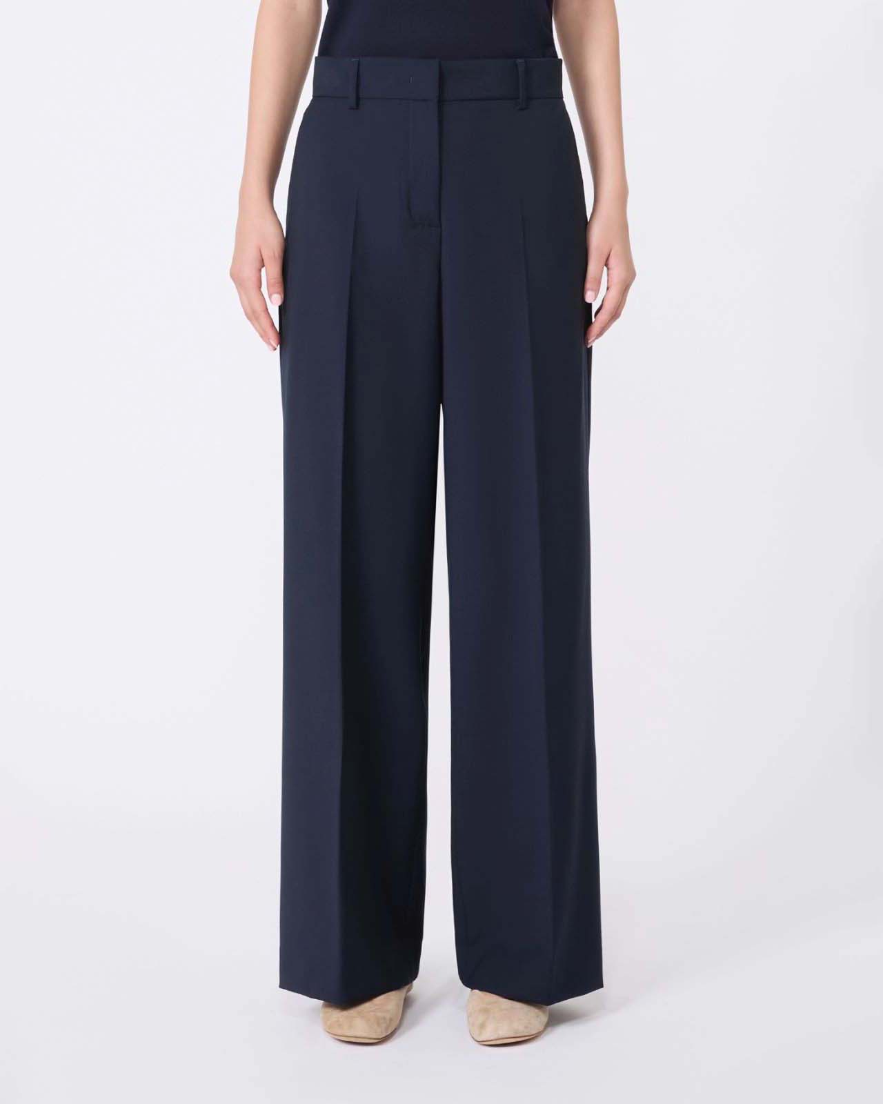 Pantaloni palazzo blu Weekend Max Mara in pura lana vergine image