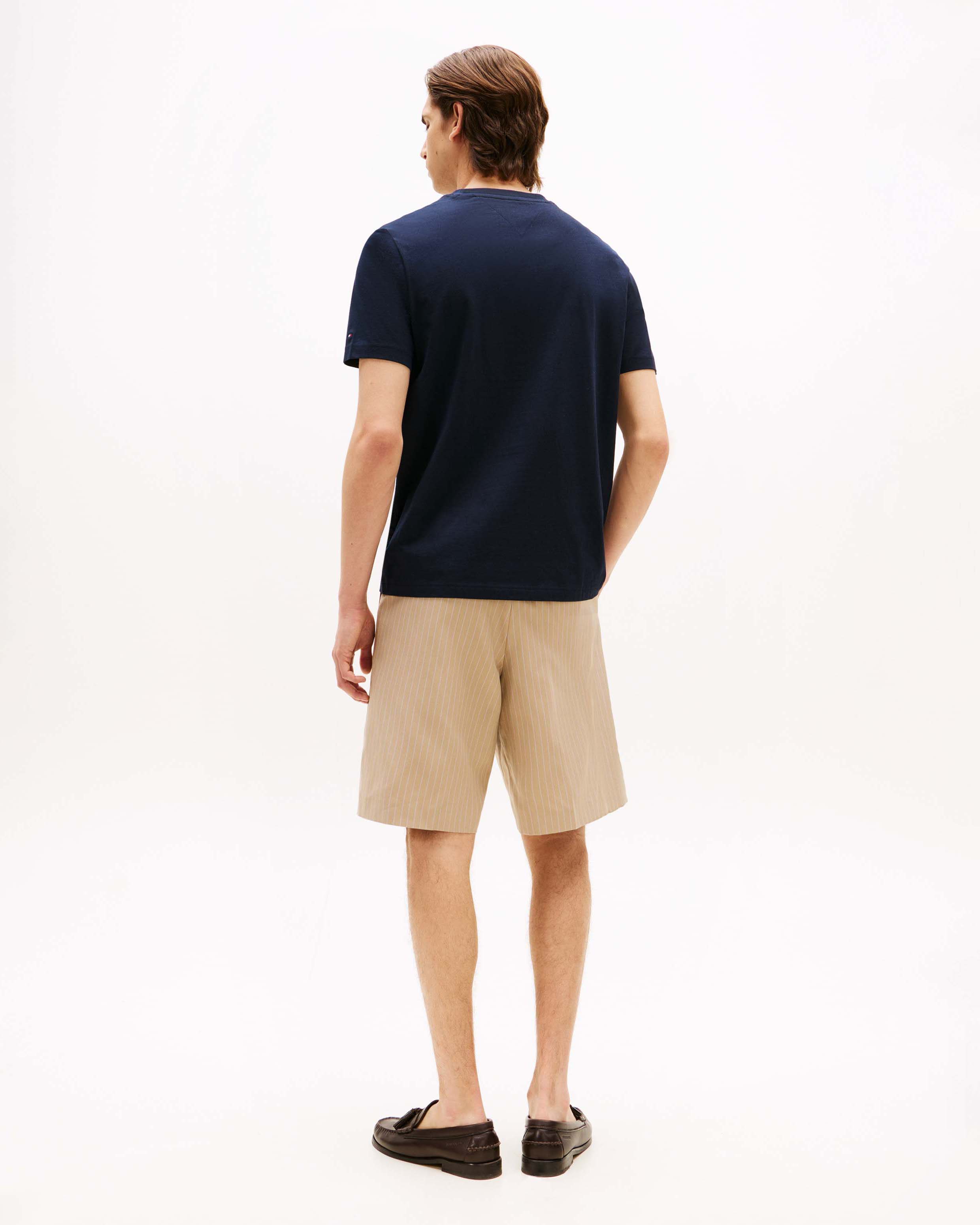 T-shirt Tommy Hilfiger blu in cotone con taschino e logo ricamato image