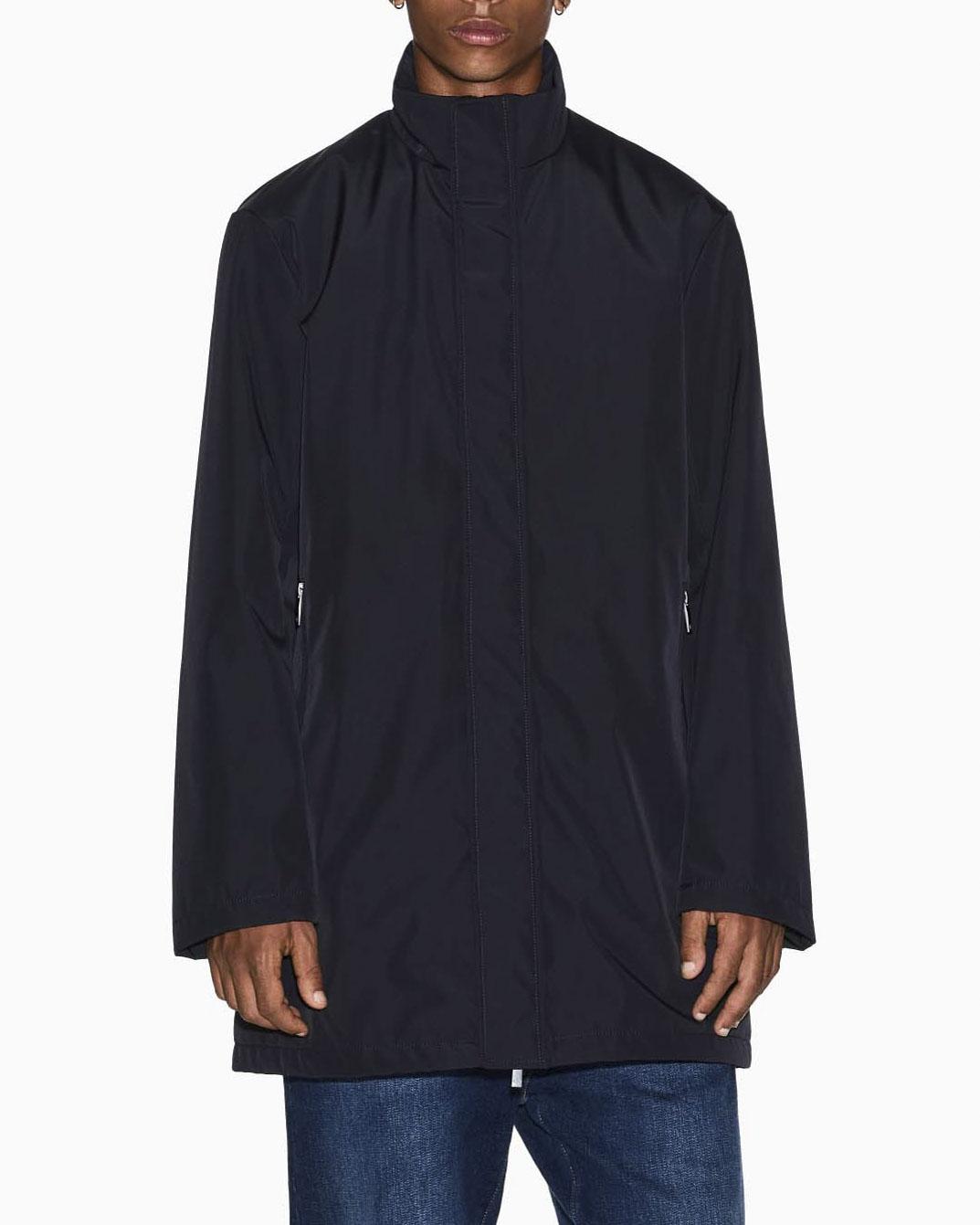 Impermeabile Armani Exchange blu in softshell imbottito image