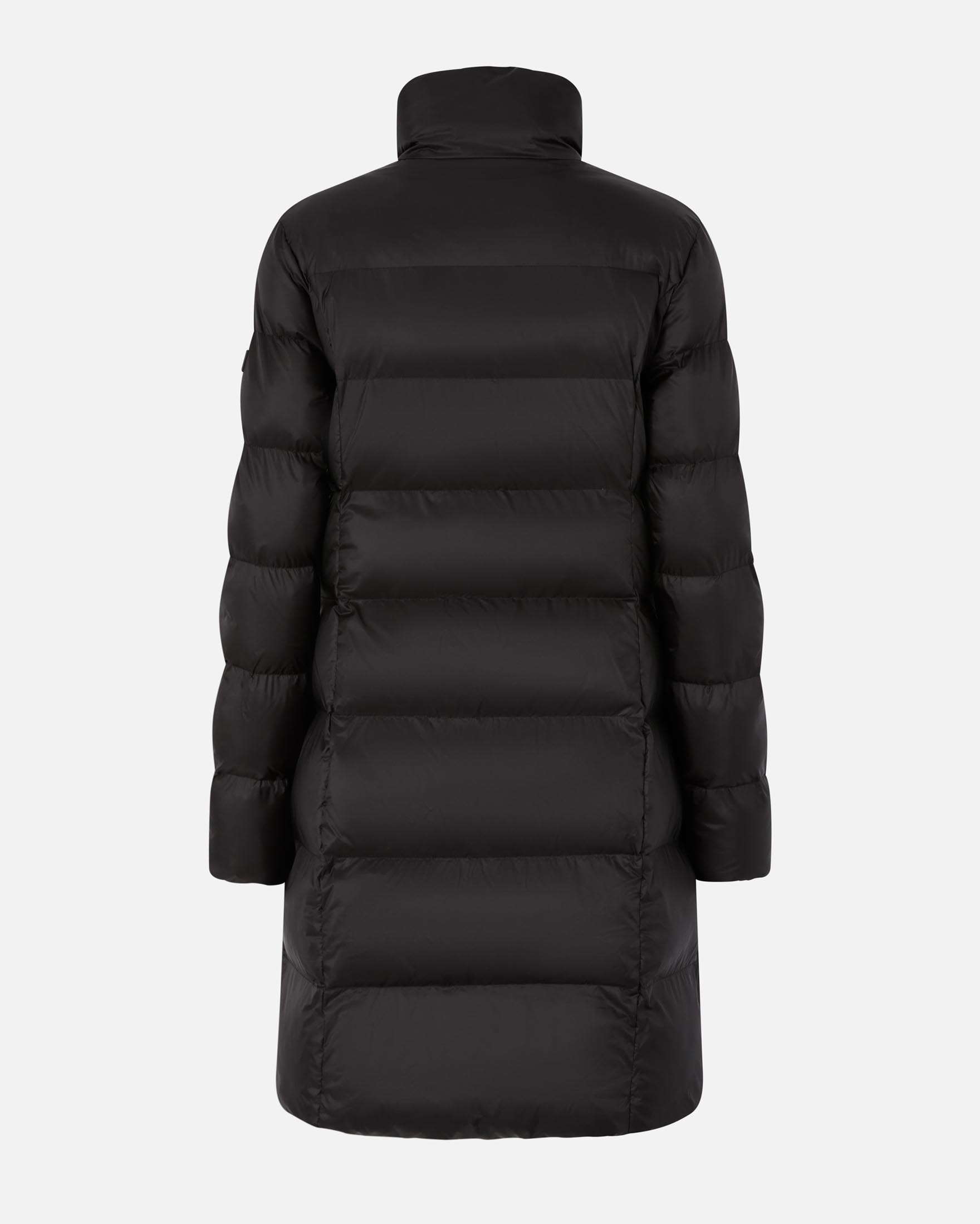 Piumino nero lungo Pinko in tela tecnica dal finish semilucido con colletto in piedi image