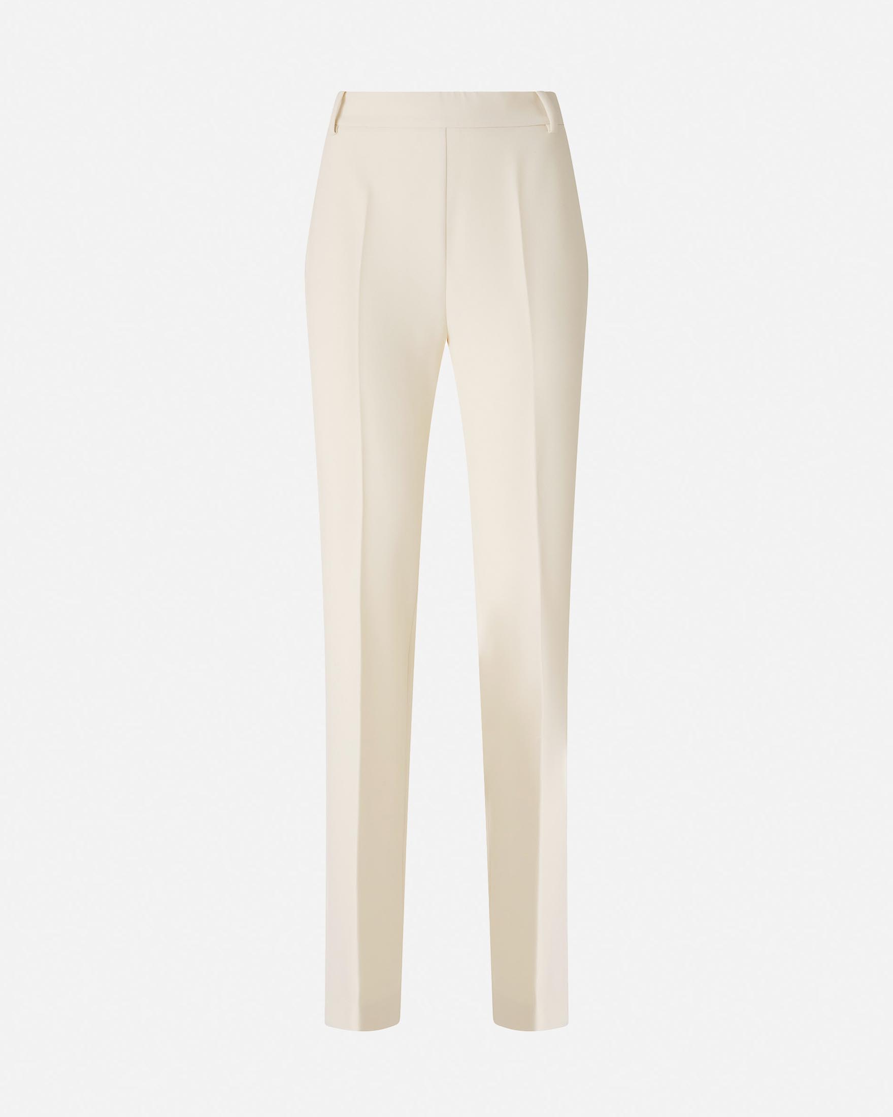 Pantaloni color panna slim Pinko in crepe di misto viscosa a vita alta image