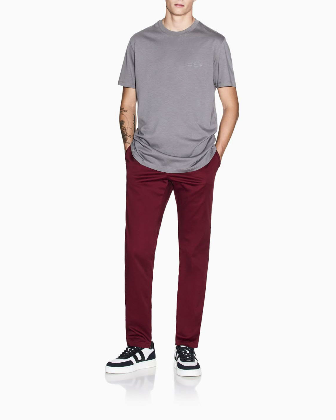 T-shirt Exchange fango in cotone con piccolo logo stampato sul petto in tono