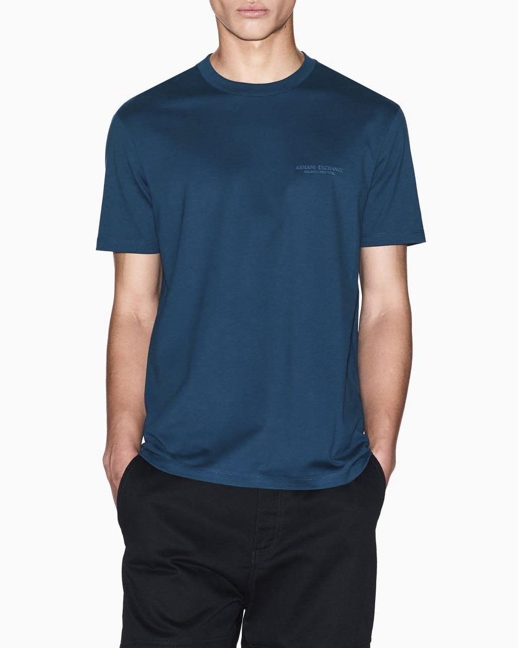 T-shirt Armani Exchange ottanio in cotone con piccolo logo stampato sul petto in tono