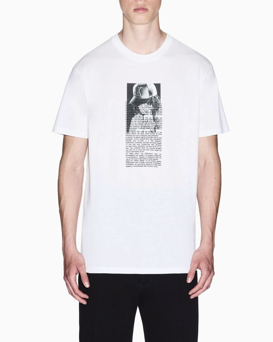 T-shirt Armani Exchange bianca in cotone con stampa frontale fotografica