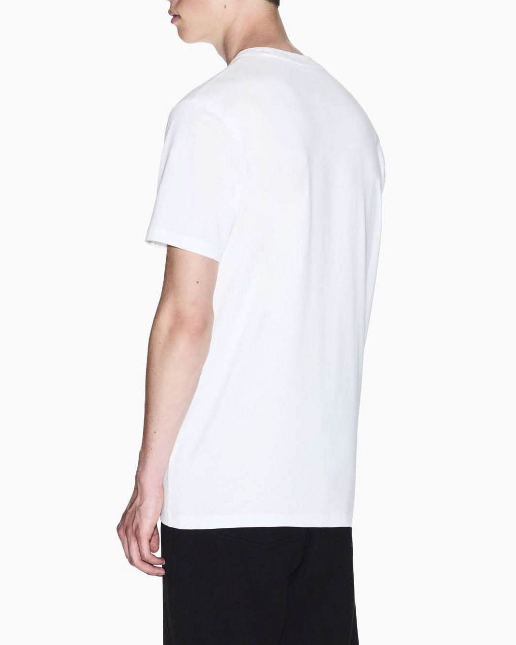 T-shirt Armani Exchange bianca in cotone con logo ricamato tono su tono image