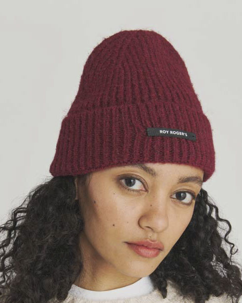 Cappello Roy Roger's bordeaux in misto lana con etichetta logo sul risvolto image