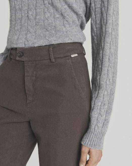 Pantaloni palazzo testa moro Roy Roger's in bull di misto cotone con tasche america image