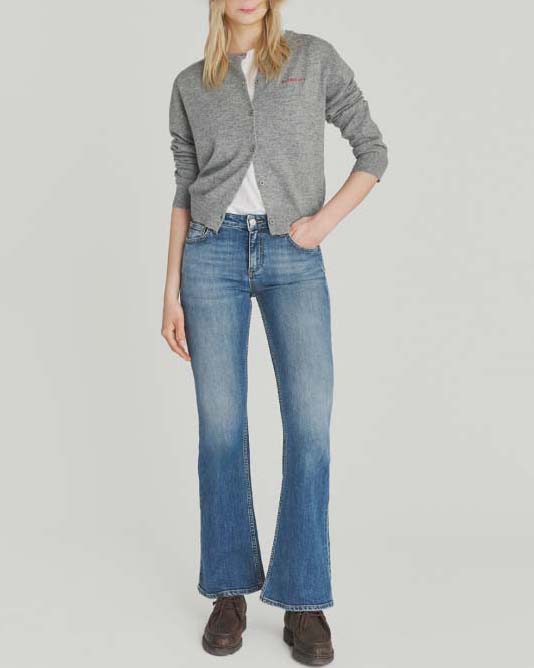 Jeans bootcut Roy Roger's blu lavaggio medio con leggere schiariture frontali
