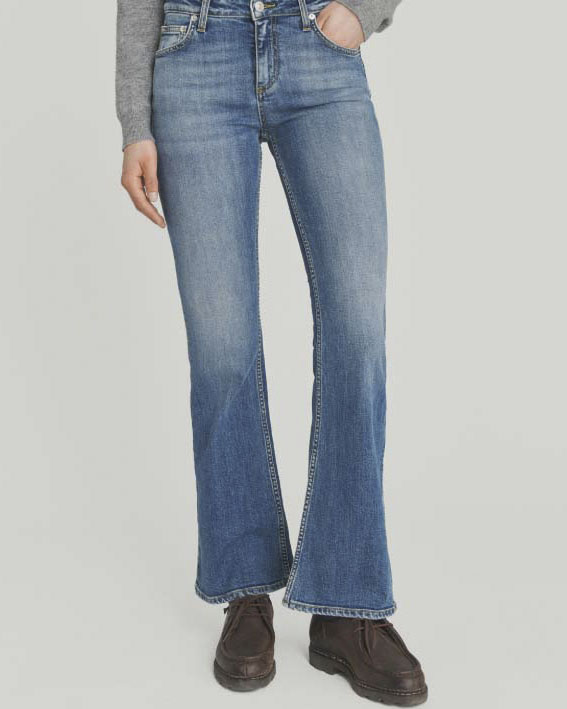 Jeans bootcut Roy Roger's blu lavaggio medio con leggere schiariture frontali image