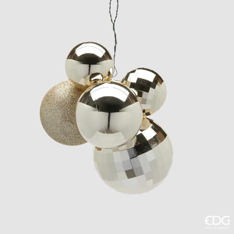 Palla Pvc Grappolo Mirror Platino Set 5 pz. Edg