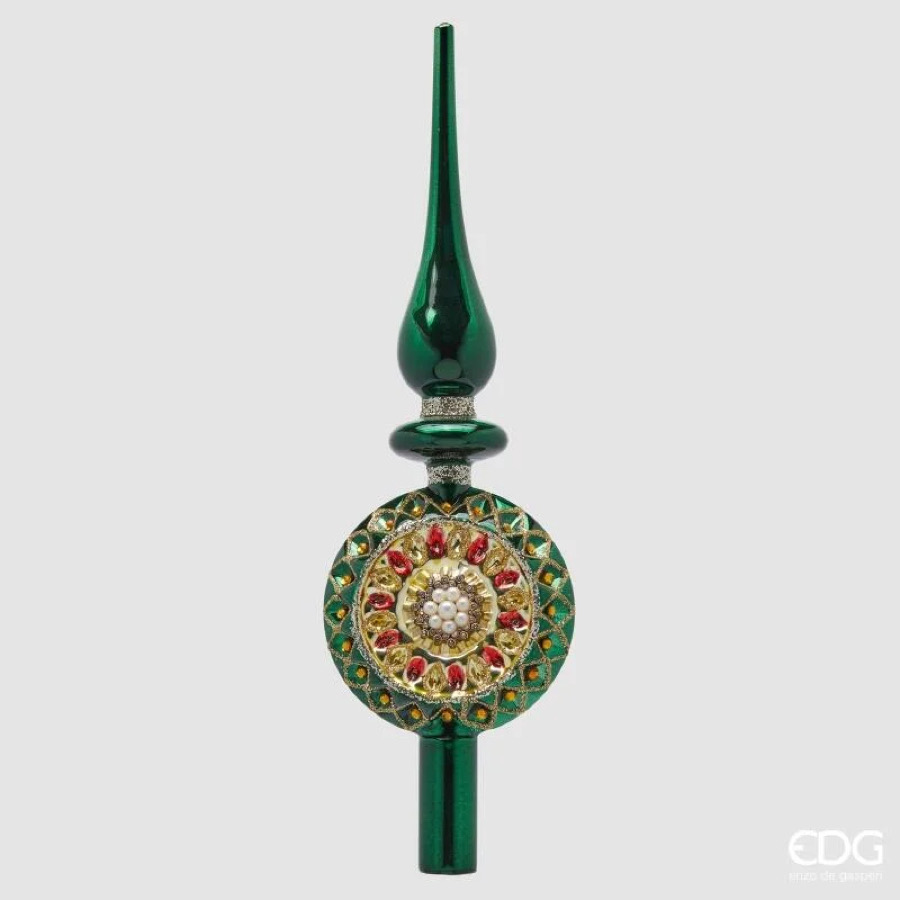 Puntale in Vetro Vintage Verde d.9 h.29 Edg