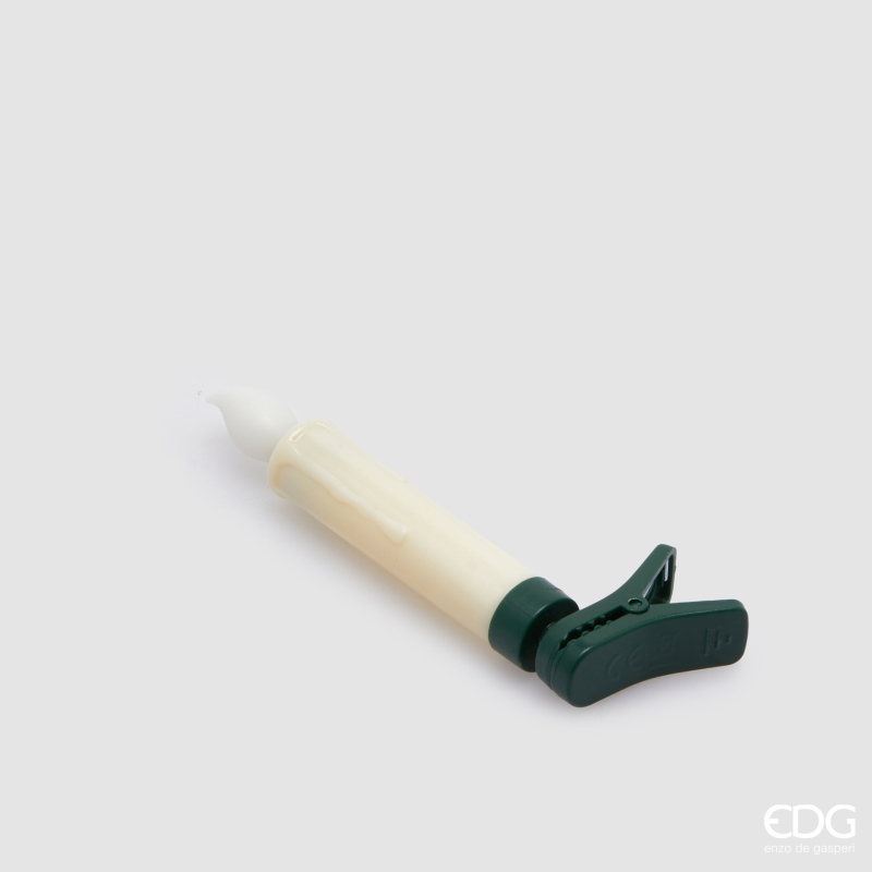 Candela Led Stelo Crema con Clip con Timer e Telecomando Set 10 pz. d.3 h.13 Edg