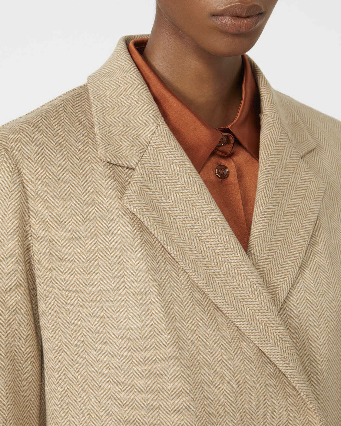 Giacca color cammello over MM Max Mara doppiopetto in resca di misto viscosa image