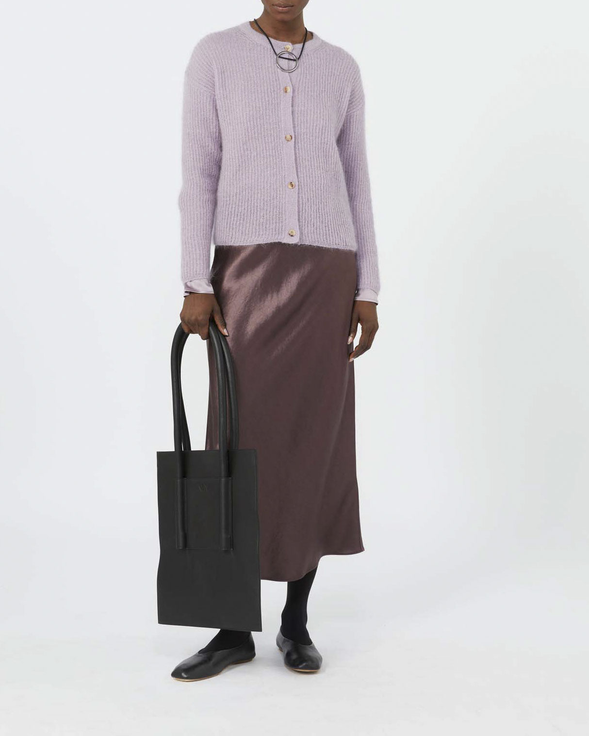 Gonna midi in satin bordeaux MM Max Mara