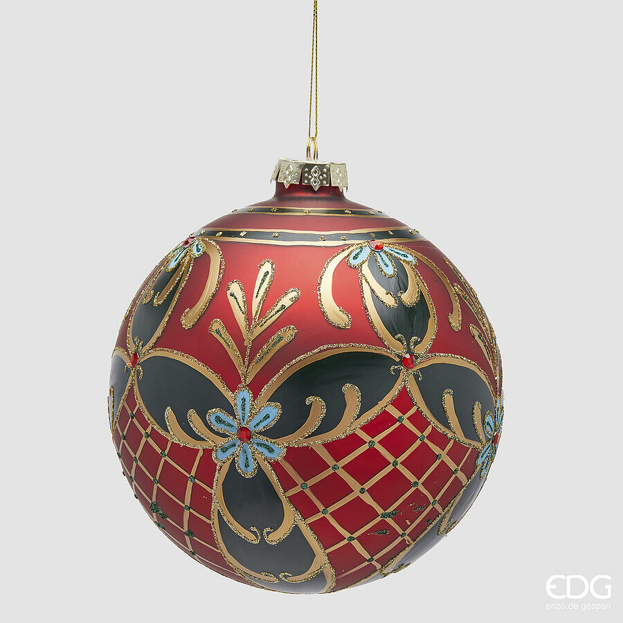 Palla in Vetro Barocco Rossa d.15  Edg