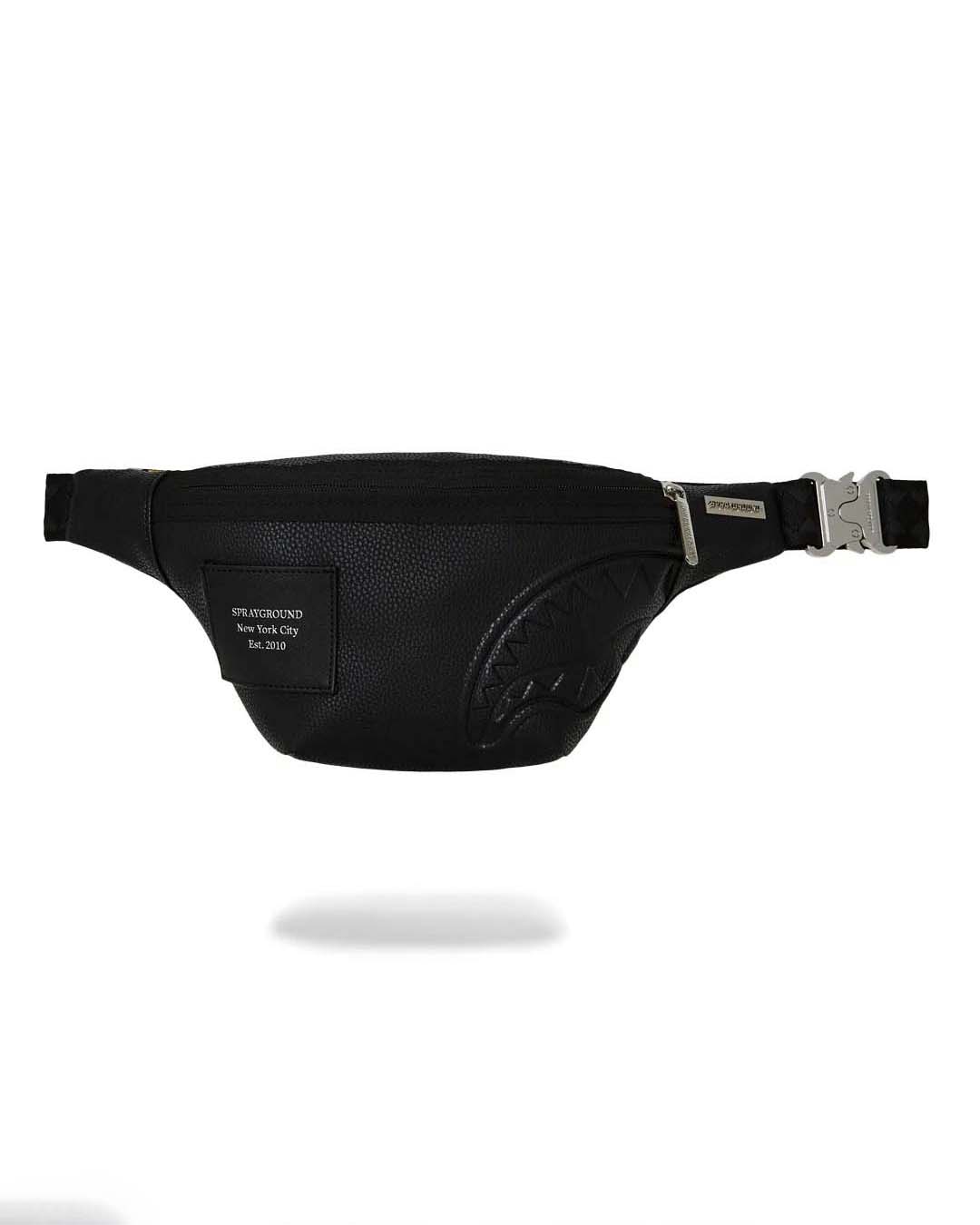 Marsupio Sprayground Night Sky Savvy Crossbody in similpelle martellata con patch port logo