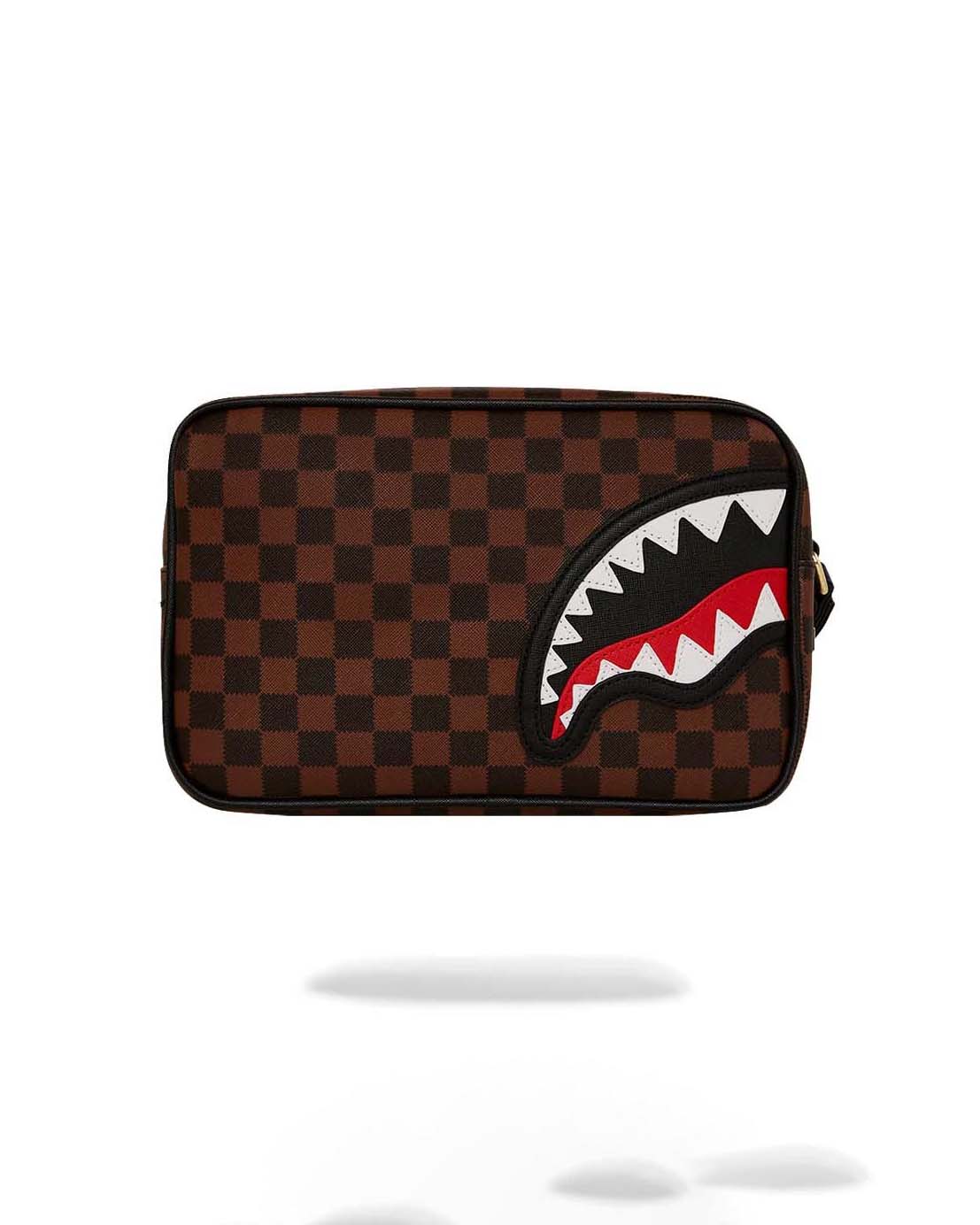 Beauty case Sprayground Sawtooth Sharks in Paris in similpelle con motivo a scacchi e fauci di squalo image