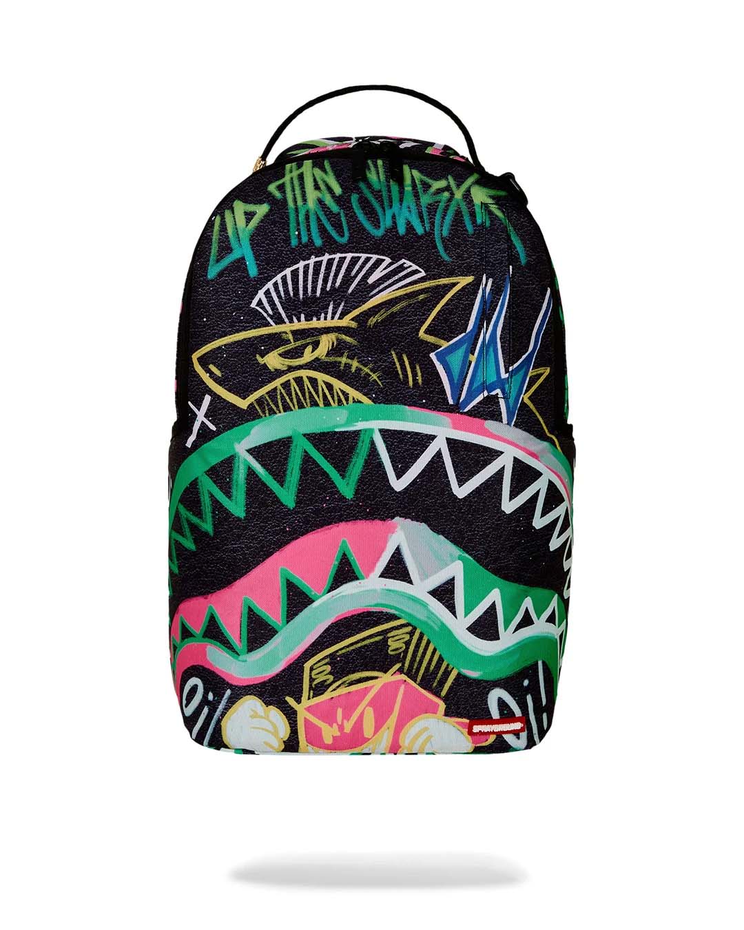 Zaino Sprayground Painted Punk Dlxr nero in tessuto impermeabile con grafica graffiti multicolor