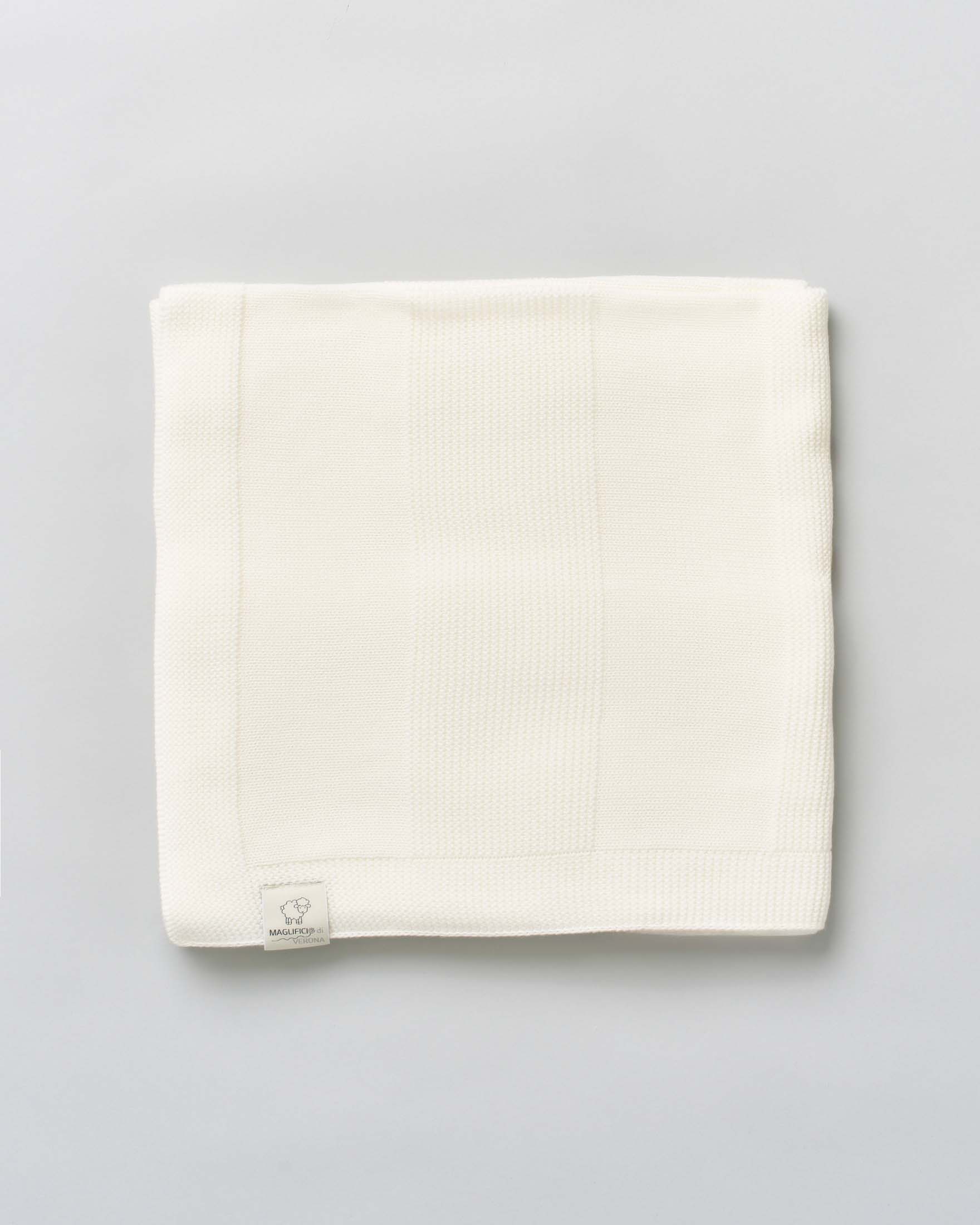 Coperta Maglificio di Verona panna in puro cotone lavorata tricot
