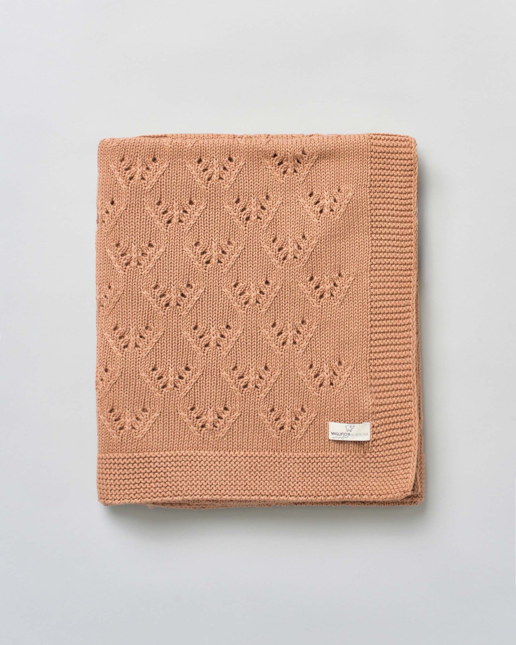 Coperta beige in puro cotone punzonato