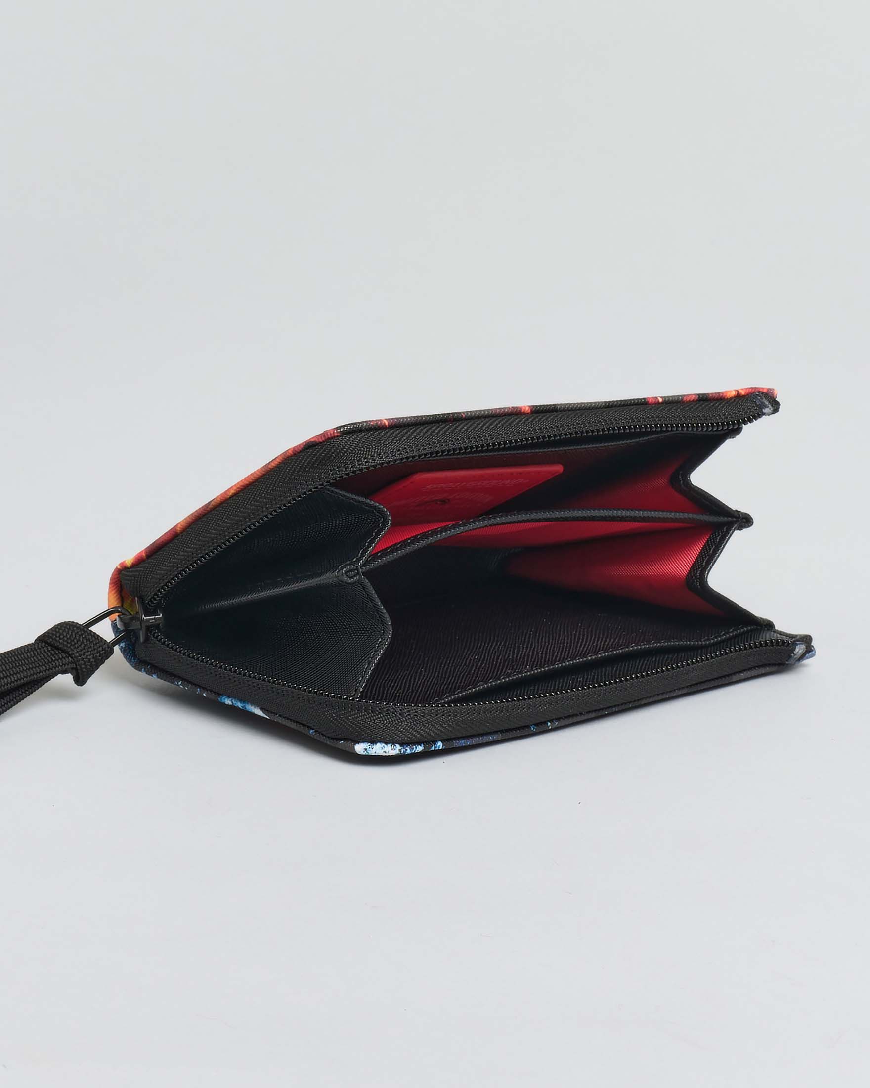 Portafoglio Sprayground checkered nero e grigio con effetto ghiaccio e fuoco image