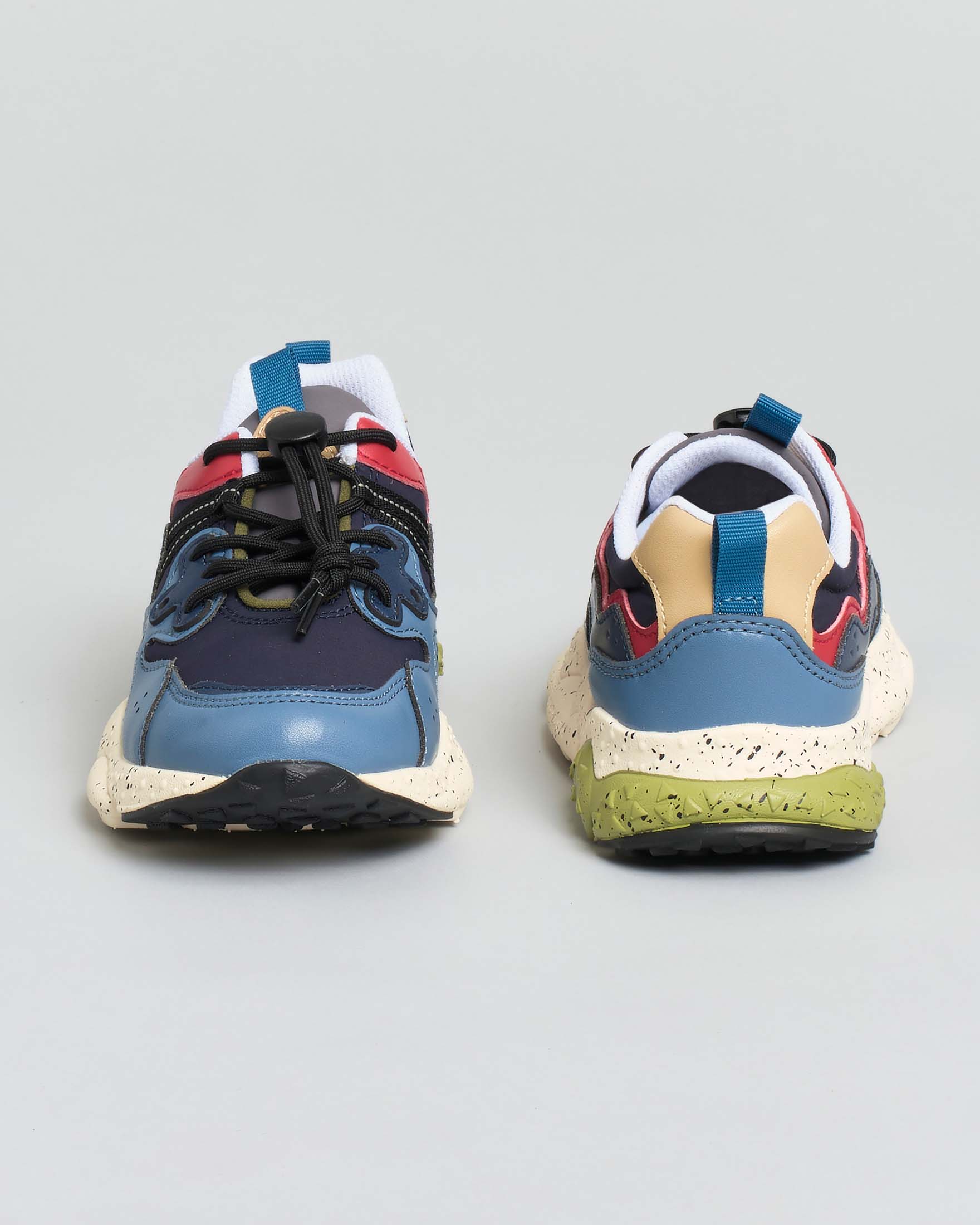 Sneakers Flower Mountain Yamano 3 in similpelle e mesh sui toni del blu