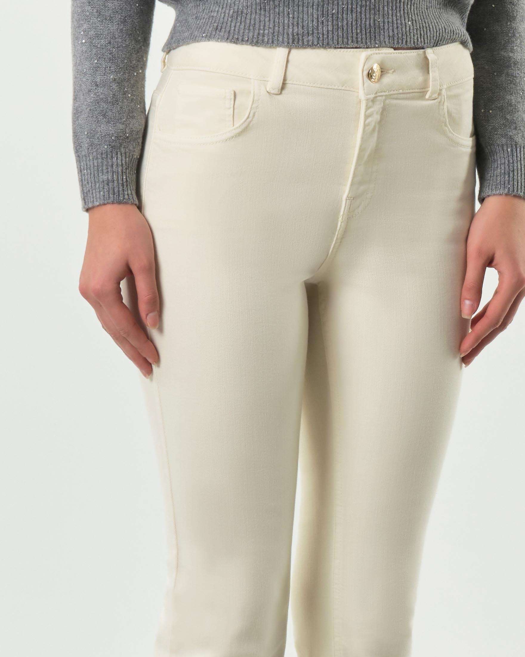 Pantaloni a trombetta color panna Emme Marella in bull di viscosa e cotone image