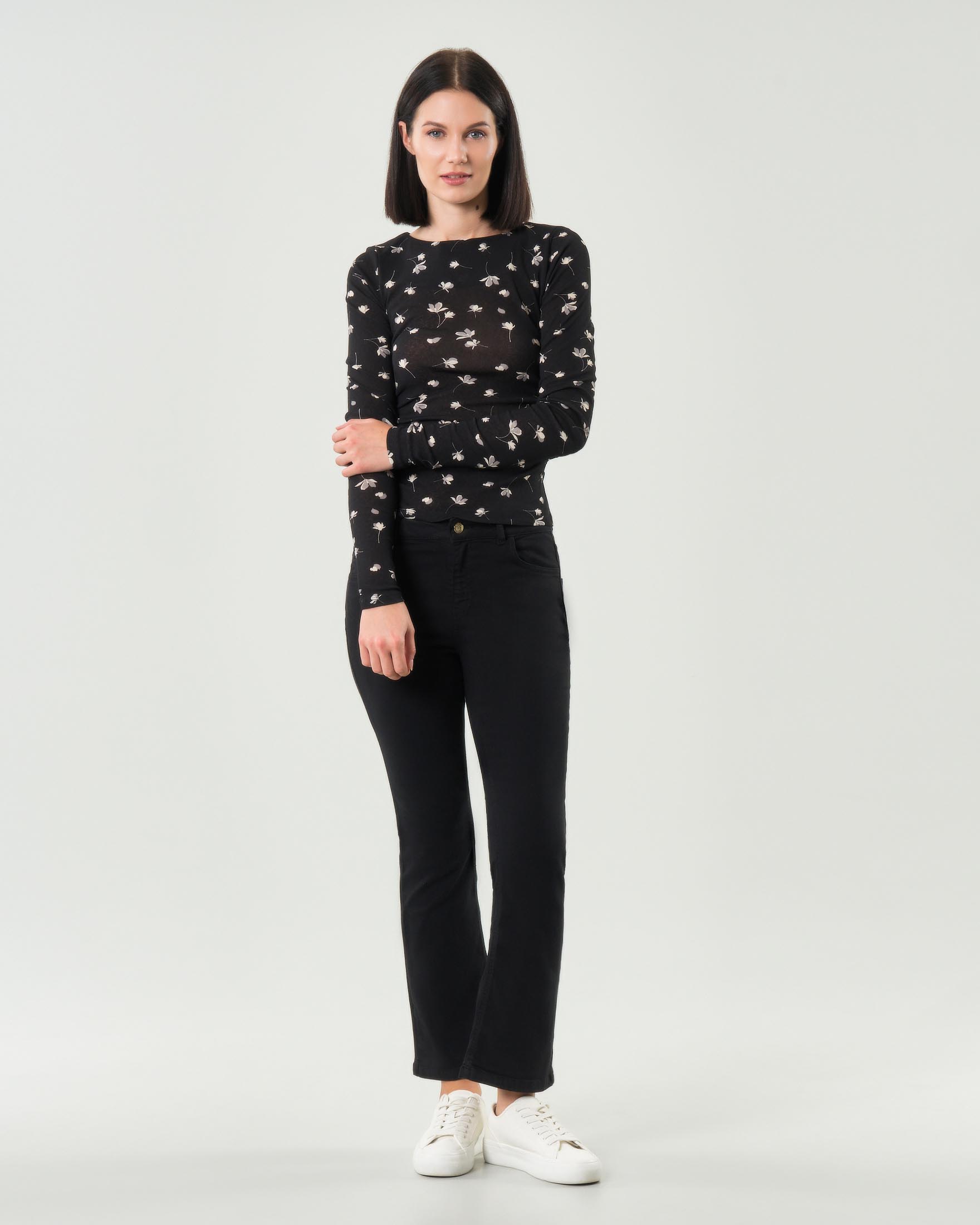 Pantaloni neri a trombetta Emme Marella in bull di viscosa e cotone