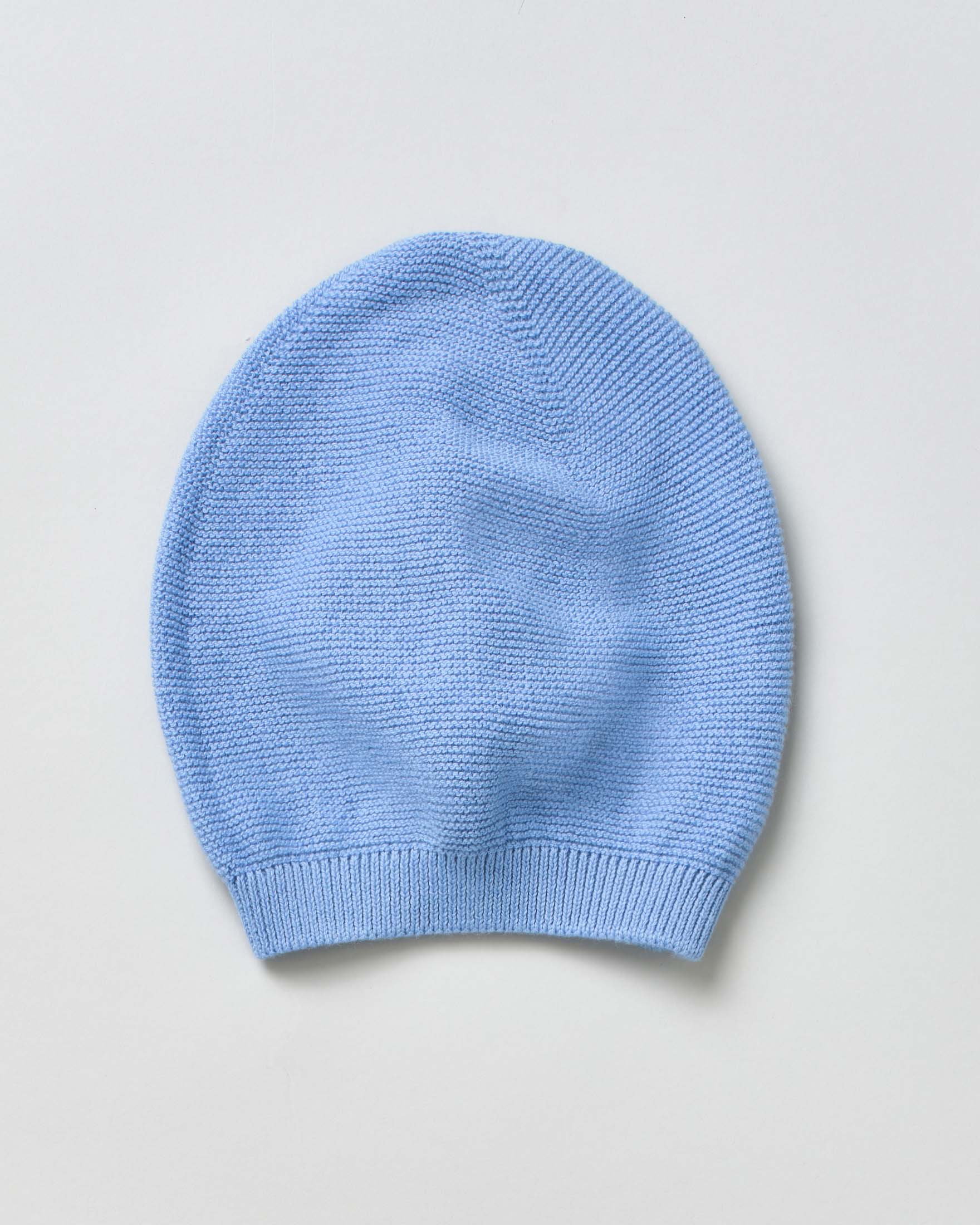 Berrettino azzurro lavorato tricot in puro cotone bio