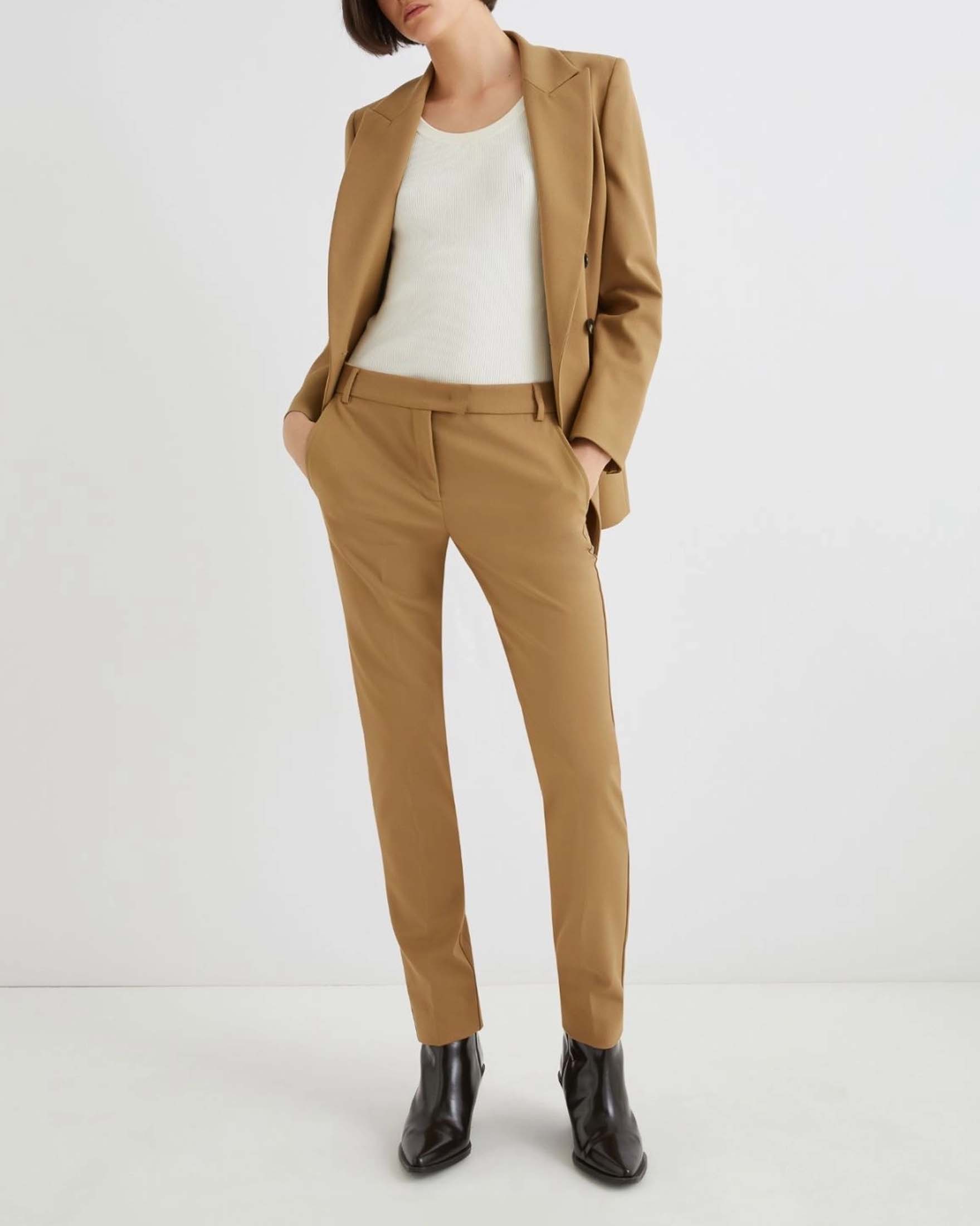 Pantaloni slim verde oliva Marella in misto viscosa stretch image