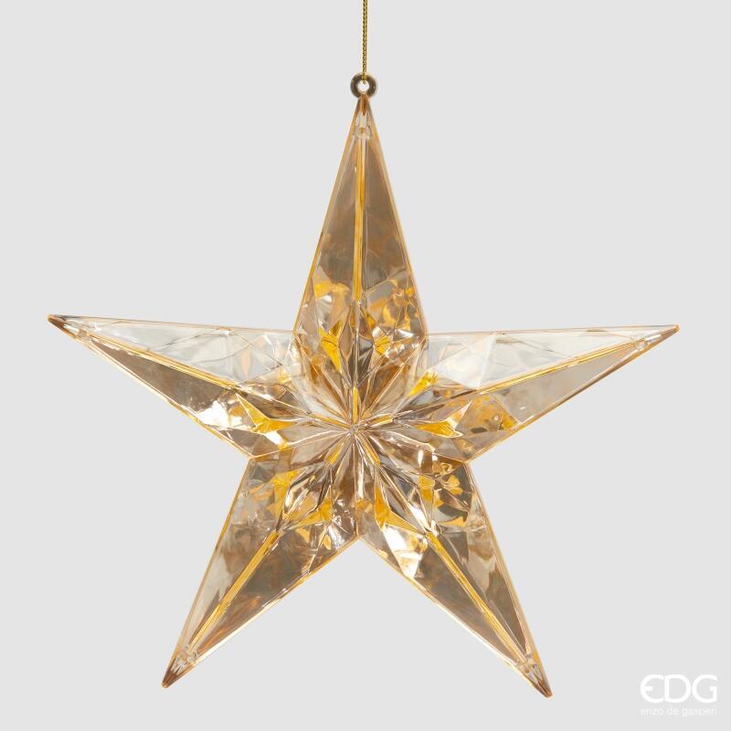 Decoro Diamante Stella da Appendere Oro d.19,5 h.5 Edg