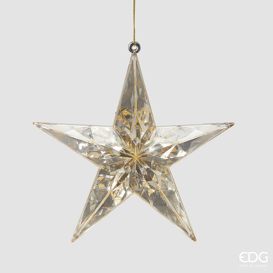 Decoro Diamante Stella da Appendere Oro d.13,5 h.3,5 Edg