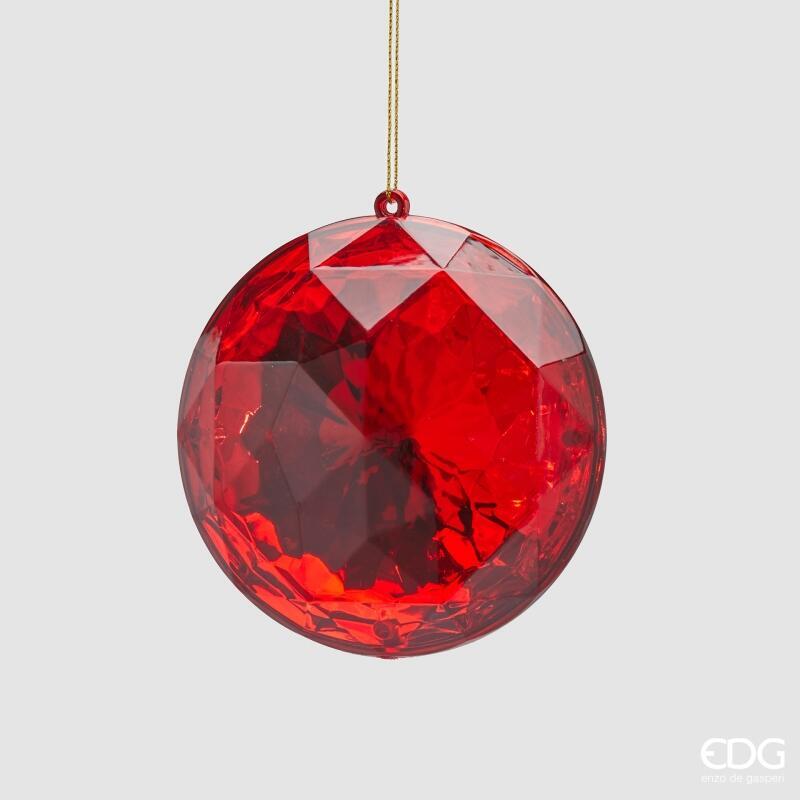 Decoro Diamante Rotondo da Appendere Rosso d.10 h.4,5 Edg