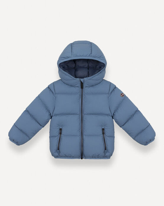 Piumino Colmar in nylon azzurro imbottito con cappuccio