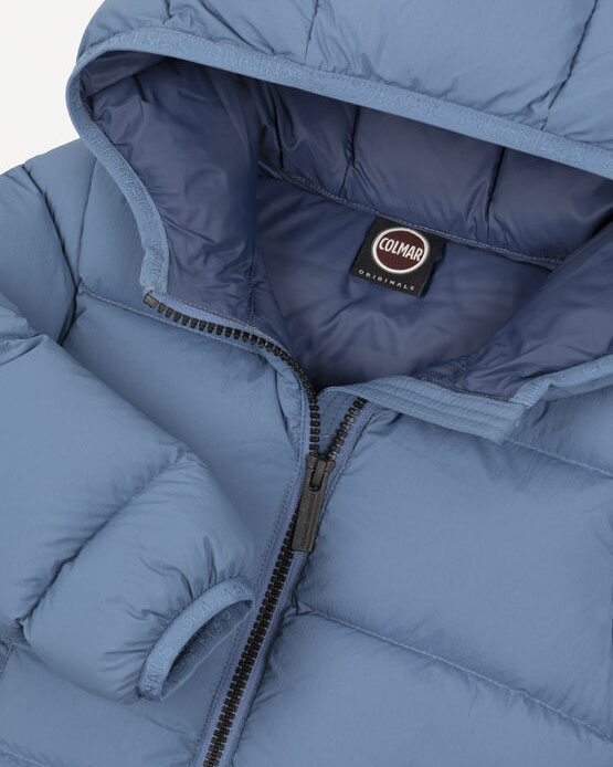 Piumino Colmar in nylon azzurro imbottito con cappuccio image