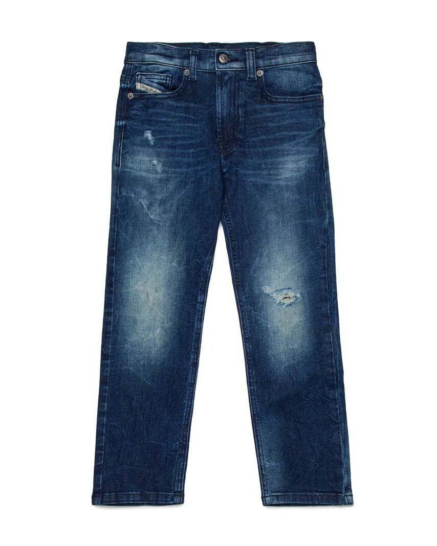 Jeans Diesel 2010-J lavaggio scuro stone washed con baffature