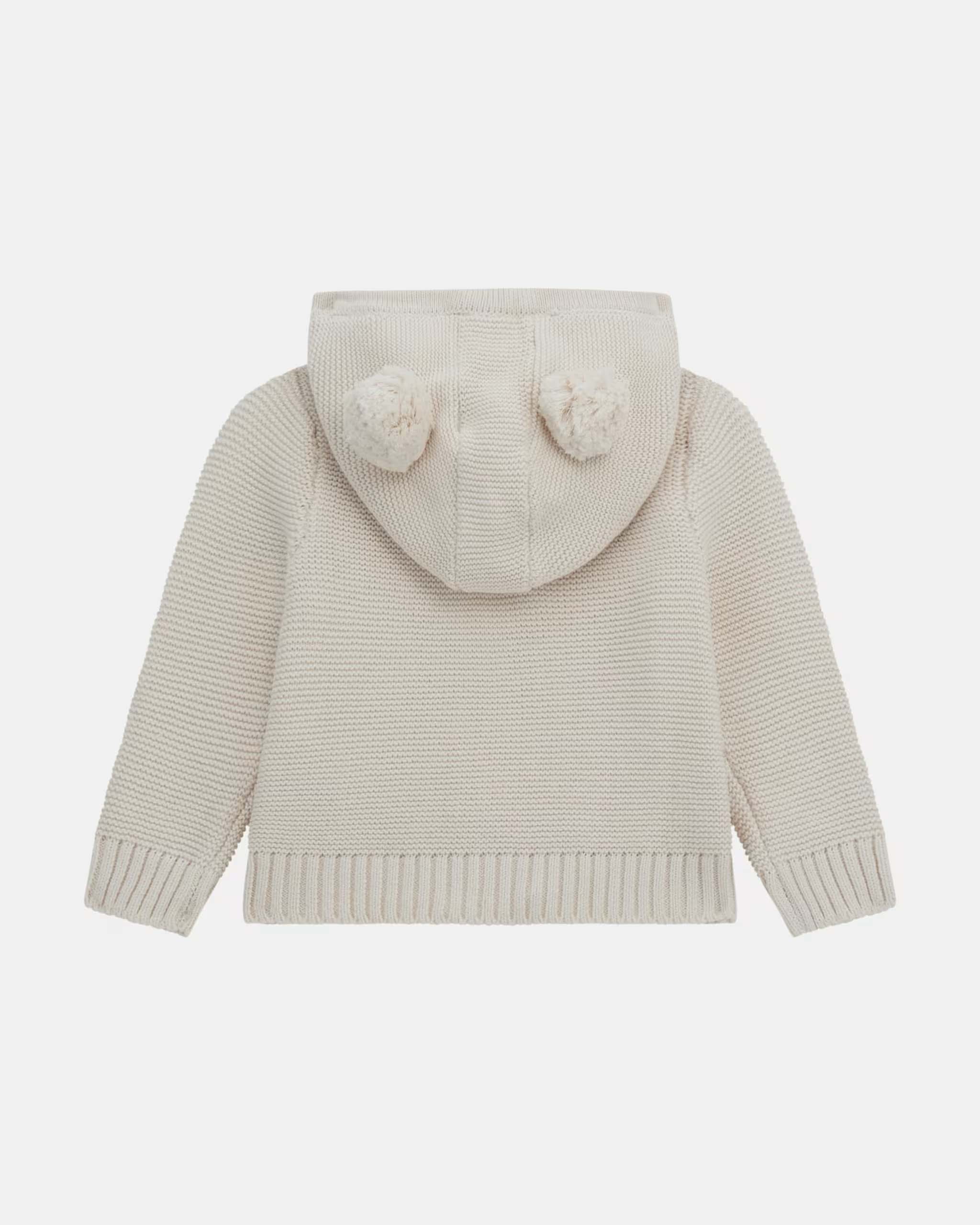 Maglia panna Guess lavorato tricot con zip e cappuccio con pompon image